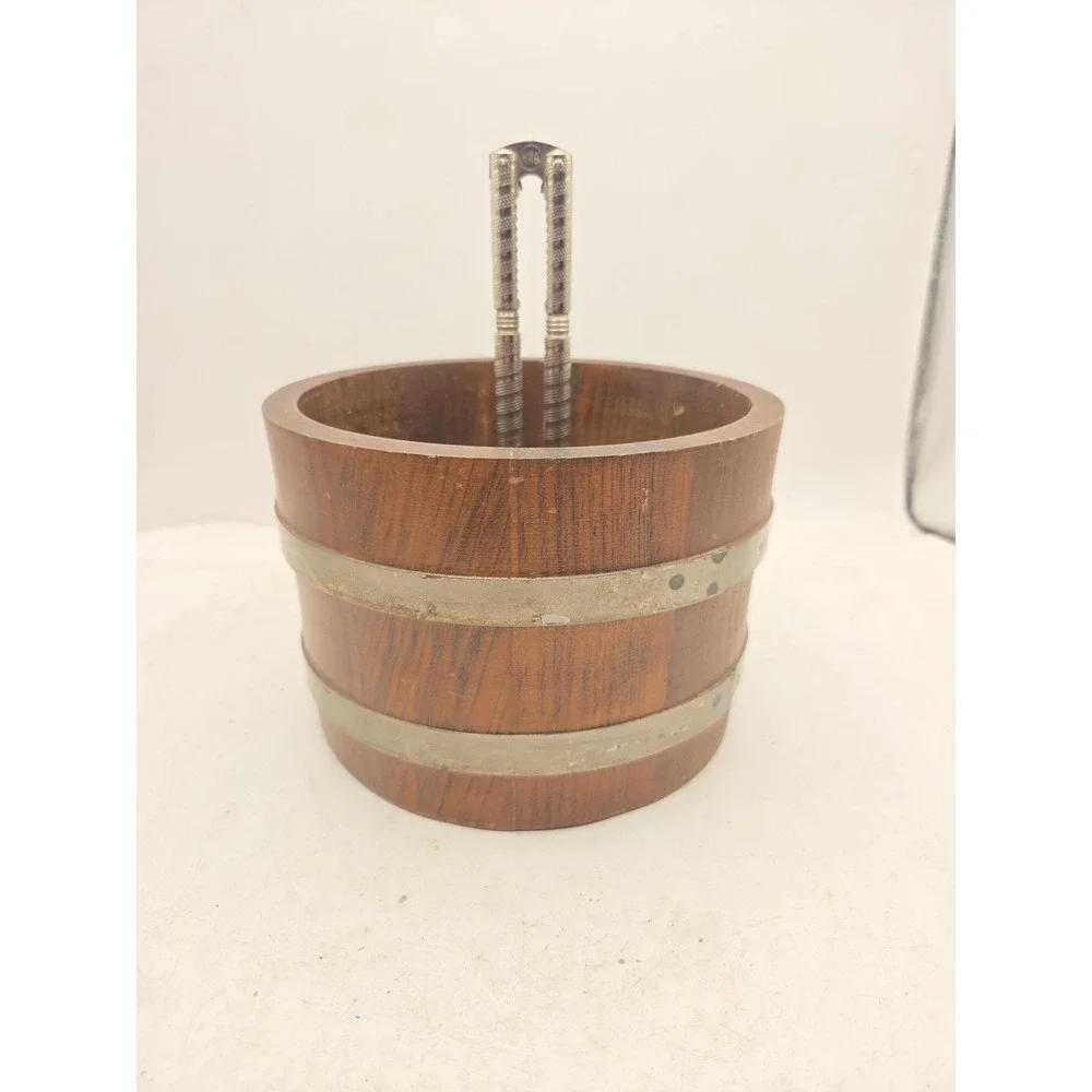 Vintage Basketville Putney Vermont Wood Nut Bowl Barrel With Cracker Only